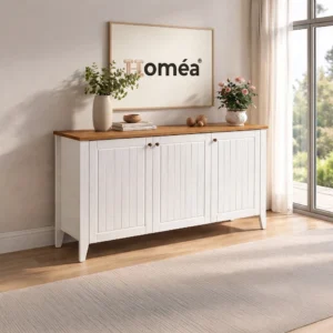 Homea 3 Kapaklı Konsol - Meşe / Beyaz 150x39x76 cm