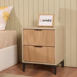 Homea Prestige 2 Çekmeceli Komodin - Meşe-Vizon - 45x40x57 cm